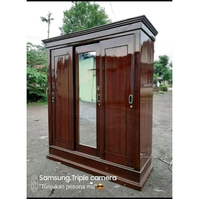 lemari jati pintu 2 sleding