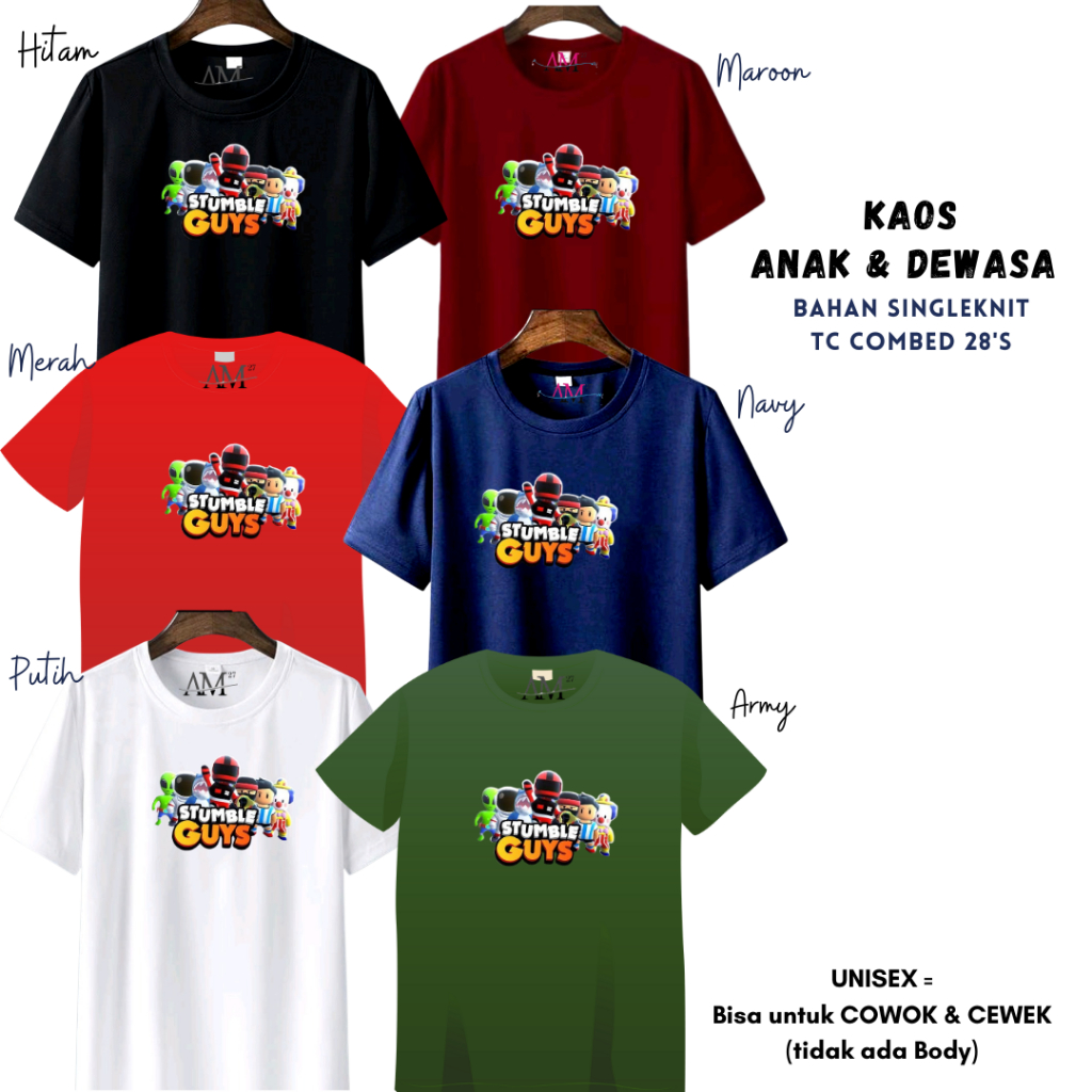 Kaos STUMBLEGUYS Anak 1-12 tahun - Remaja - Dewasa Jumbo 7stumble