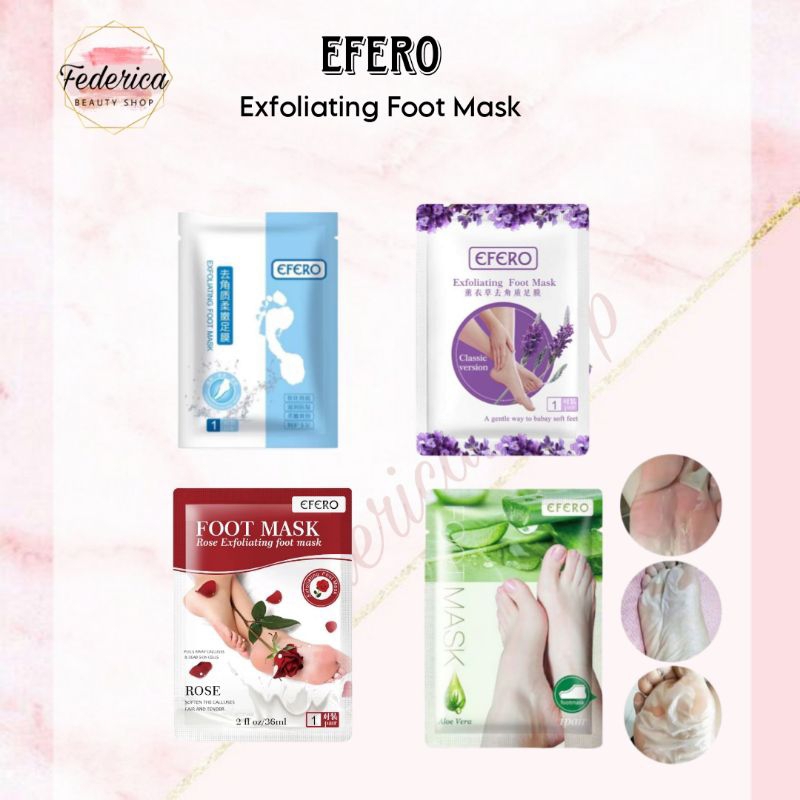 Efero Exfoliating Foot Mask / Masker Kaki Kering Pecah