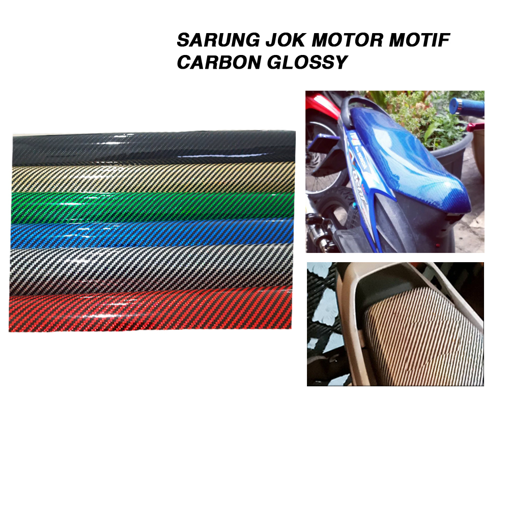 Kulit Jok Carbon Biker / Sarung Jok Karbon Universal / Jok Karbon Motor Beat Vario Scoopy Rx King Universal