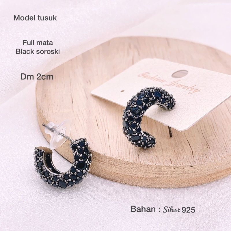 Anting Silver925 perak Anting zircon mata tanam Kilau mirip emas asli Premium Quality  Anti Karat Anti Alergi Earring a282