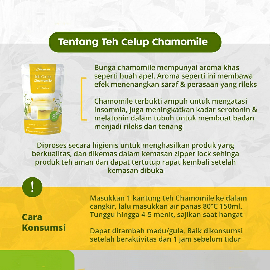 TEH CELUP CHAMOMILE Untuk Insomnia Sulit Tidur