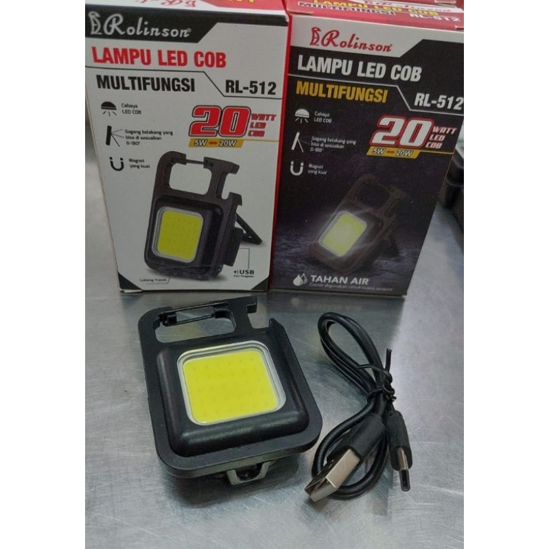 Lampu LED Emergency Gantungan Kunci Multifungsi Lampu Camping Cas USB