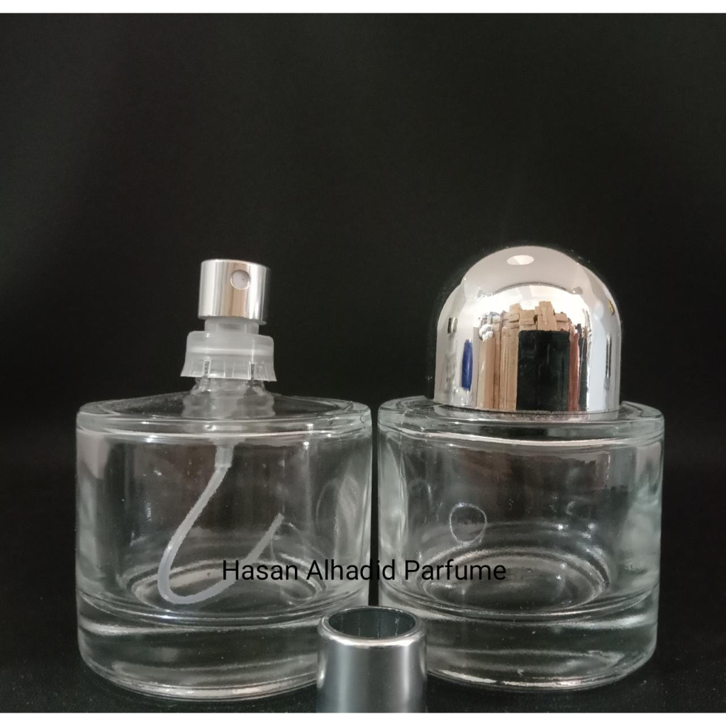 Botol Parfum SemiPress BYREDO 50ml Easypum+Ring Silver Tutup Silver Eceran/Pcs