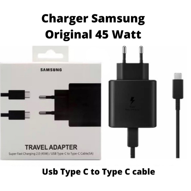 CHARGER SAMSUNG TYPE C FAST CHARGING 45 WATT SUPER fAST CHARGING C TO C