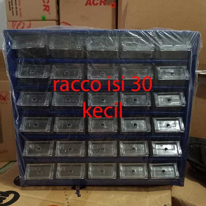 RACCO RAK BESI KOMPONEN LACI 30 KECIL ORGANIZER RACOO RAKKO BIRU