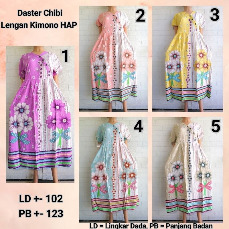 Daster Chibi Lengan Kimono HAP LD 100 Adem Busui Friendly BU TEJO BUKET + KLAR