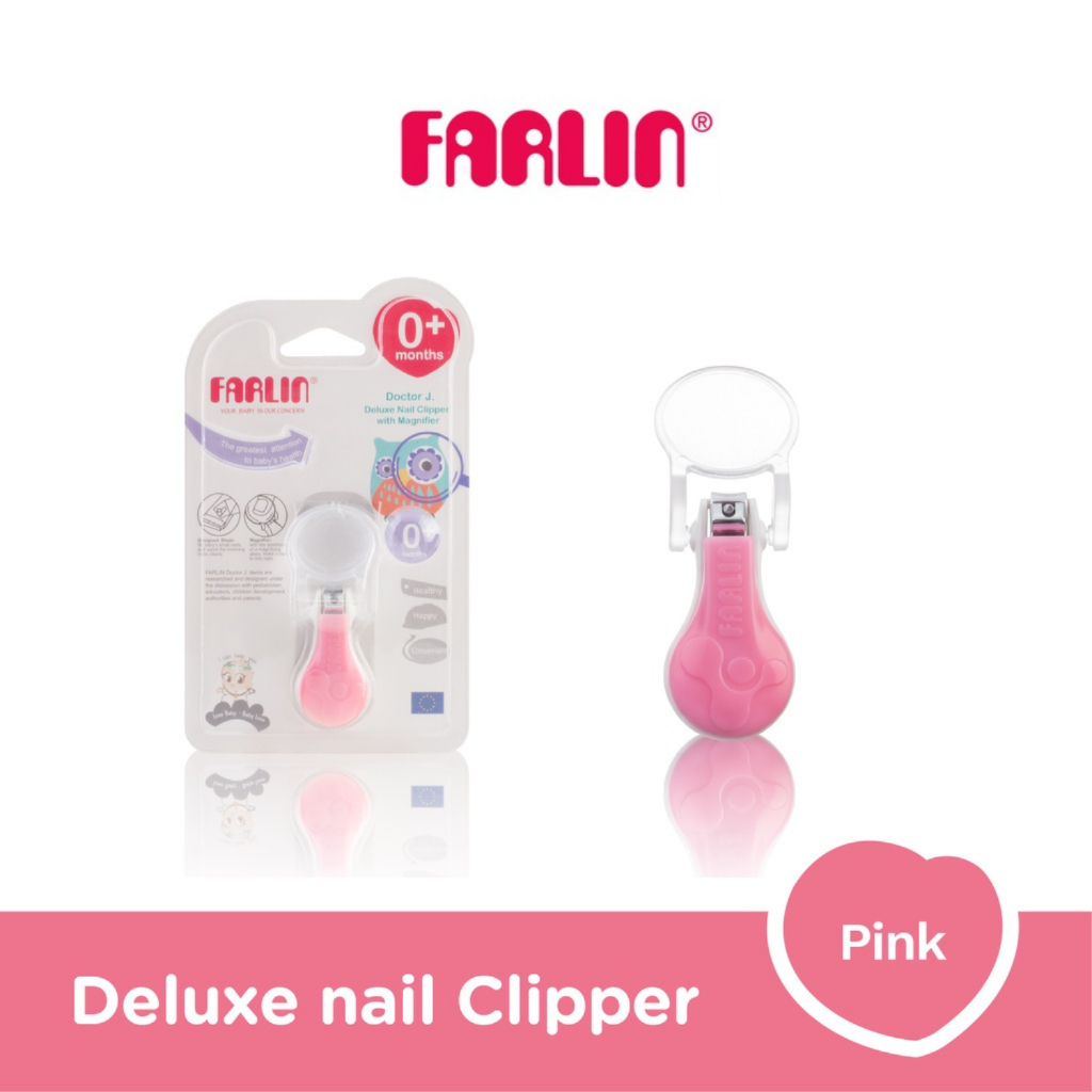 Farlin Deluxe Nail Clipper With Magnifier Gunting Kuku Bayi