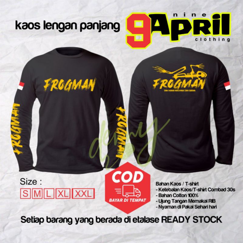kaos t-shirt FROGMAN terbaru free nama kaos kopaska