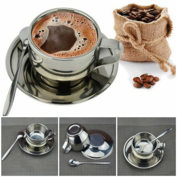 

Unik Set Gelas Sendok Piring Kopi Stainless Steel - 201 Murah