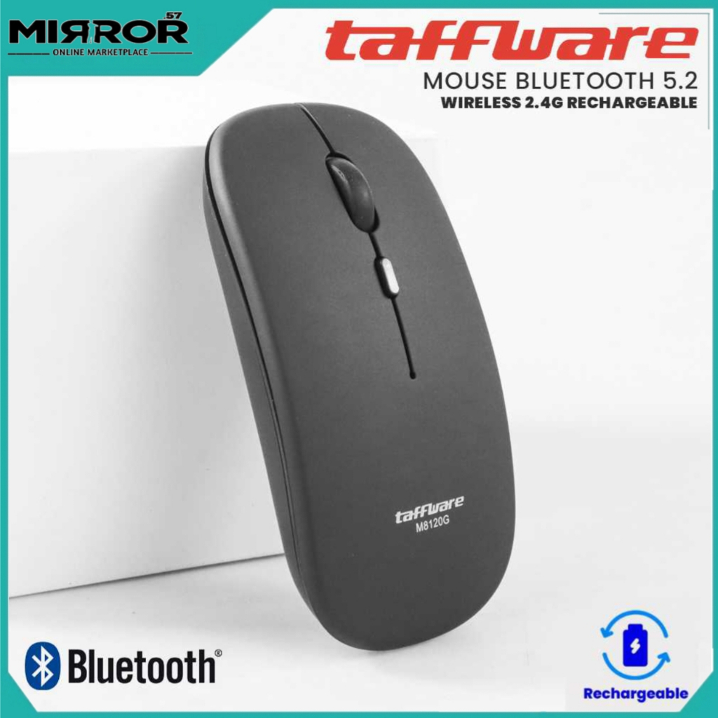 Mouse Bluetooth 5.2 &amp; Wireless 2.4G Slim Rechargeable Bisa Di Cas - M8120G