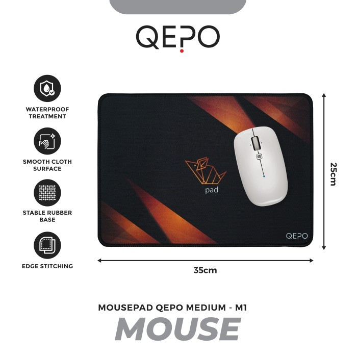 Mousepad gaming qepo rubber medium 35x25 cm Large anti slip type speed smooth M3 M2 M1 - alas mouse pad mat