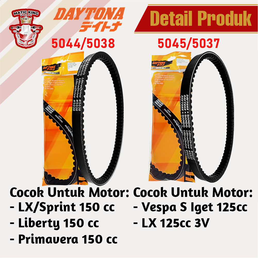 Vanbelt Vbelt Fanbelt Vespa LX Sprint Liberty GTS Primavera 150 3V Daytona Ultra Drive Belt 5044