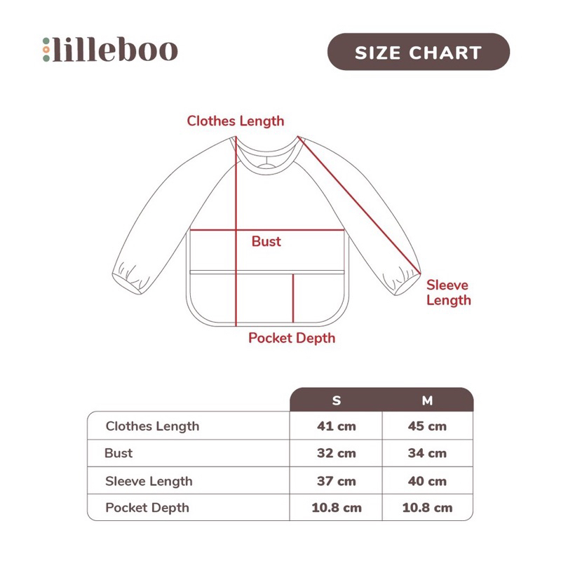 Lilleboo Waterproof Longsleeve Bib Lilleboo Smock Bib Celemek Bayi Lengan Panjang