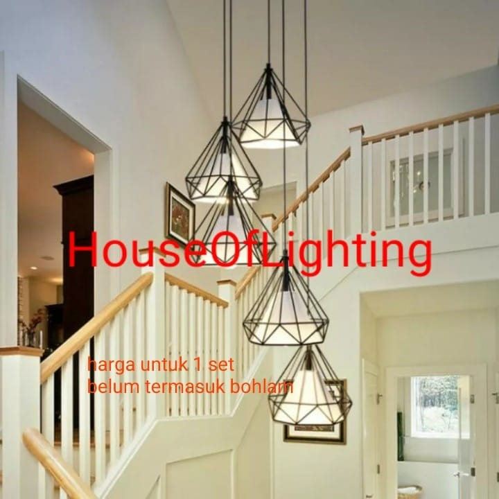 SL3989-5 LAMPU GANTUNG VOID TANGGA MINIMALIS DEKORASI PENDANT LAMP