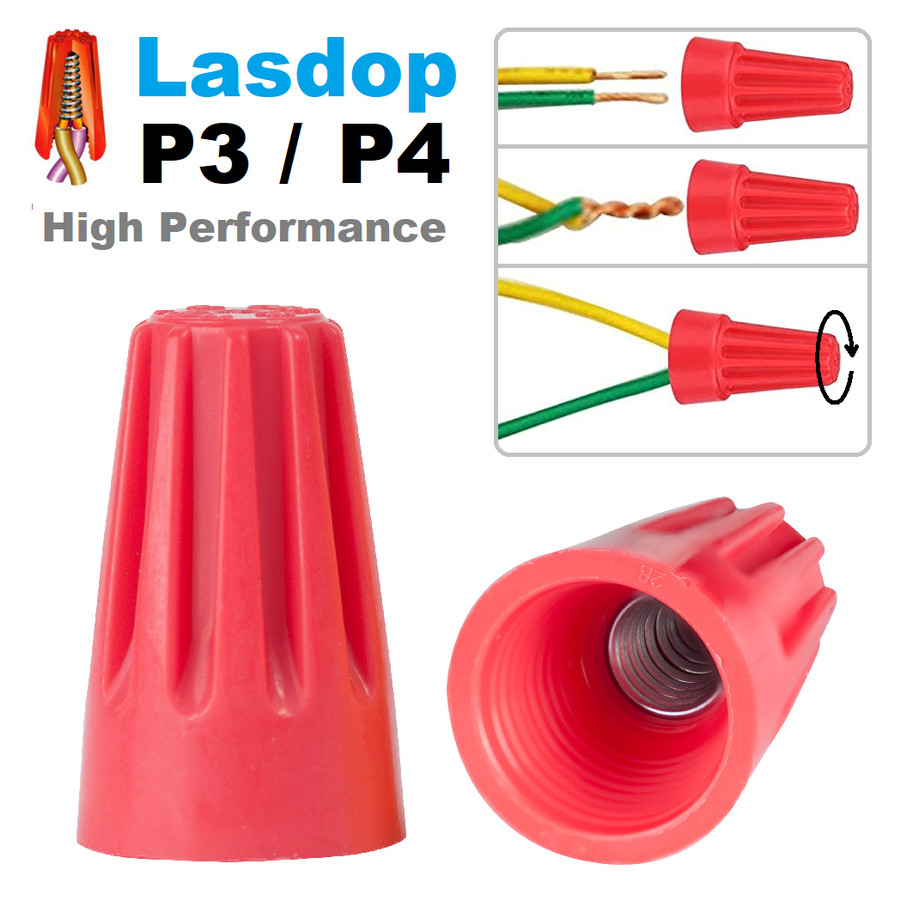 Lasdop Sambungan Kabel Listrik Putar Cap/Penutup Wire Connector P3 P4