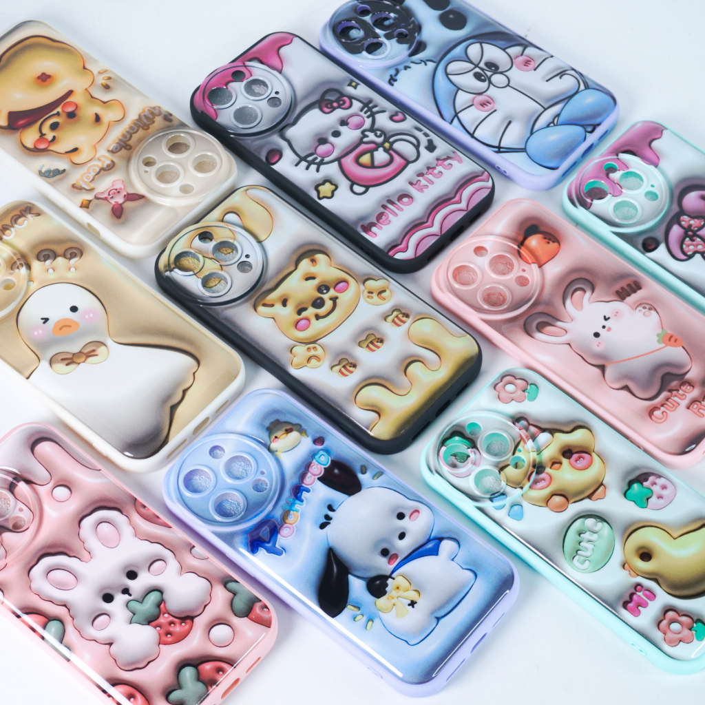 Casing Vivo Y16 4G | Y17/ Y12/ Y15/ Y11 | Y20 | Y21/ Y21S | Y22/ Y22S Soft Case Motif Kartun 3D