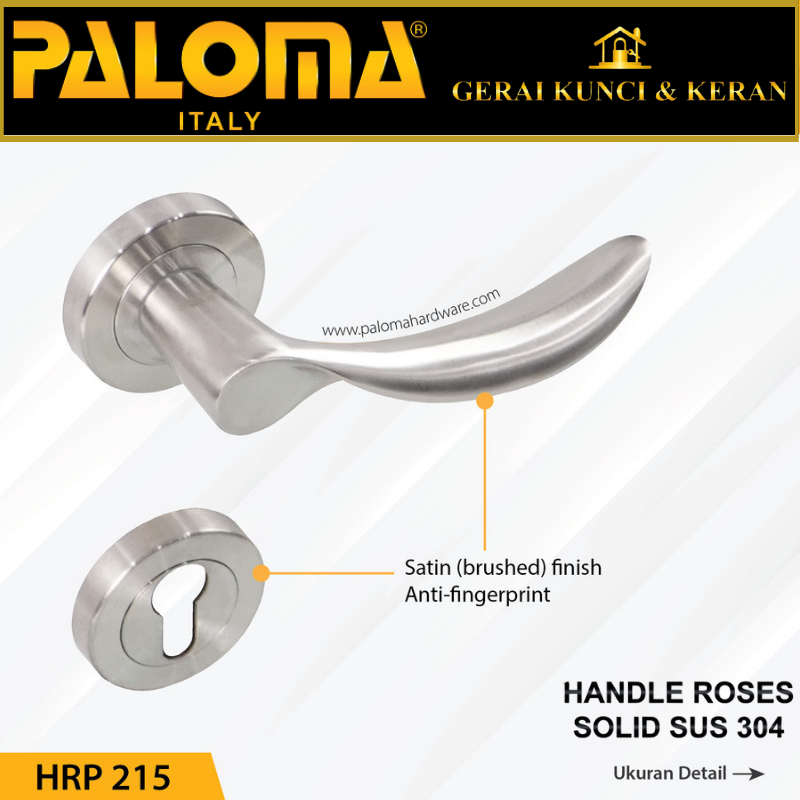 PALOMA HRP 215 Handle Pintu Roses Solid Stainless Lever Gagang Door