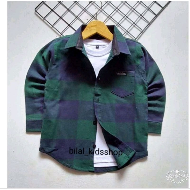 KEMEJA KATUN  FLANEL ANAK LAKI-LAKI &amp; PEREMPUAN LENGAN PANJANG  1-12th