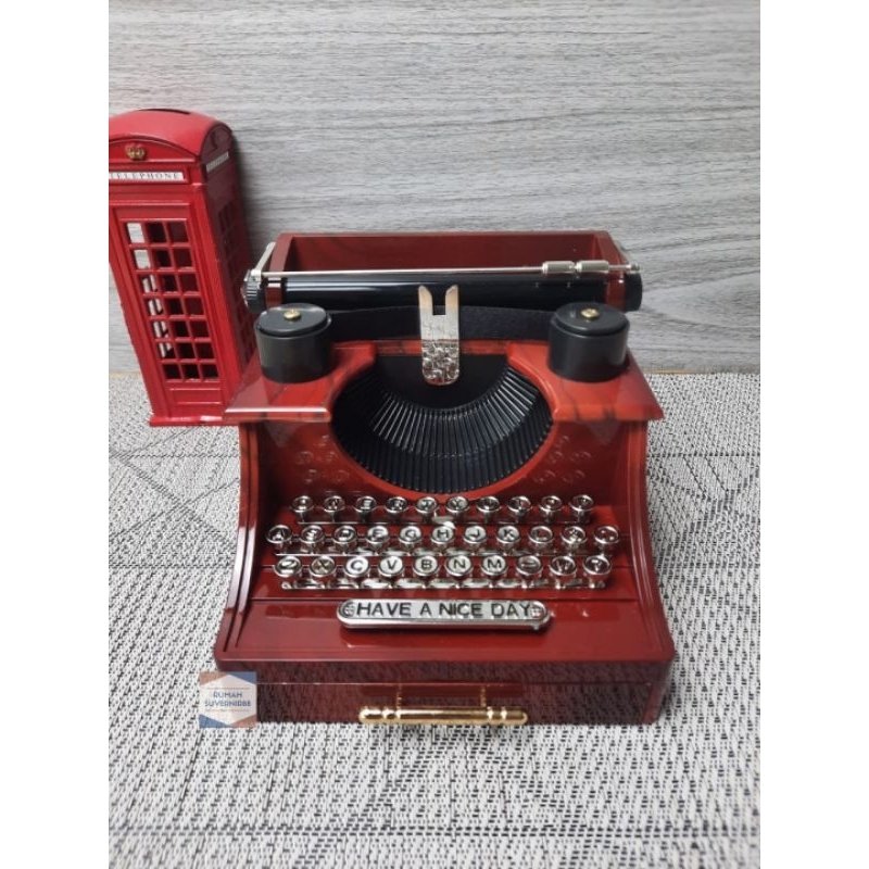 Kotak Musik Vintage Mesin Tik Klasik Pajangan Retro Dekorasi Meja