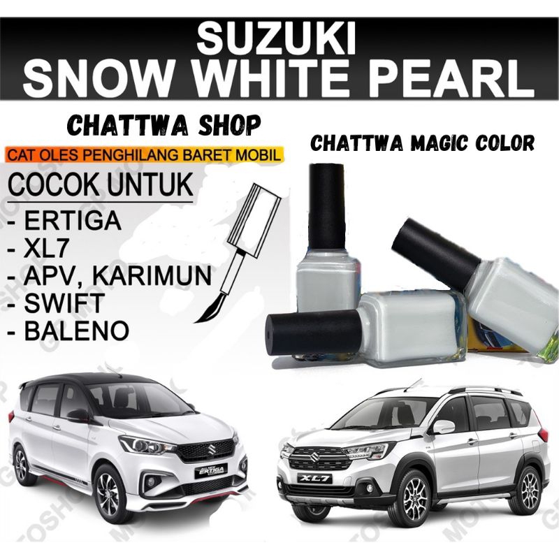 Cat oles SUZUKI SNOW WHITE PEARL CAT OLES PENGHILANG BARET MOBIL LECET PUTIH METALIK ERTIGA APV SWIF