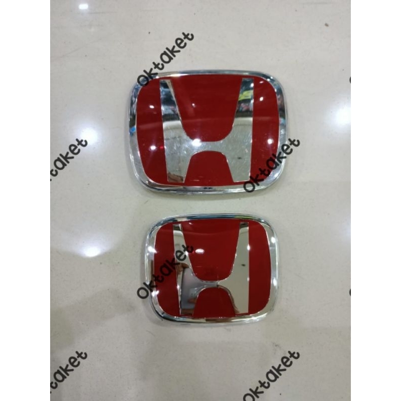 Emblem logo Honda Depan Belakang Stir Freed 2009 2011 2012 2014 up hitam merah Chrome hitam ORI