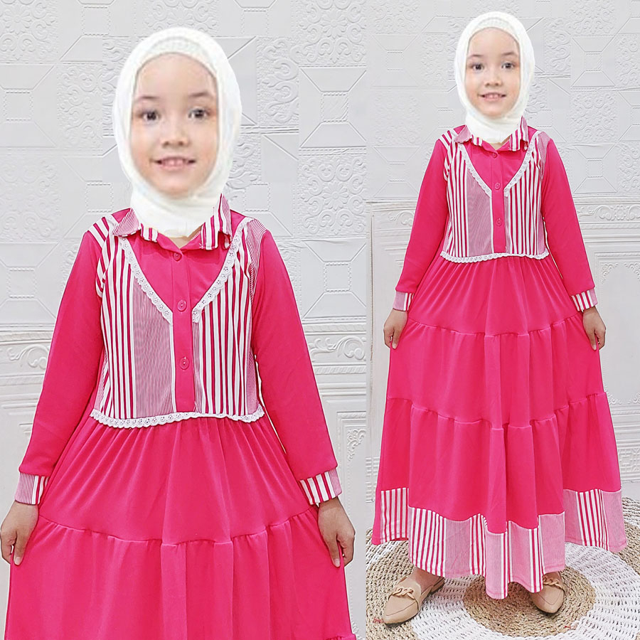 CARLINA ALEA 2in1 DRESS BEST OF MY LOVE ANAK PEREMPUAN RUFFLE  ROMPI VEST SALUR