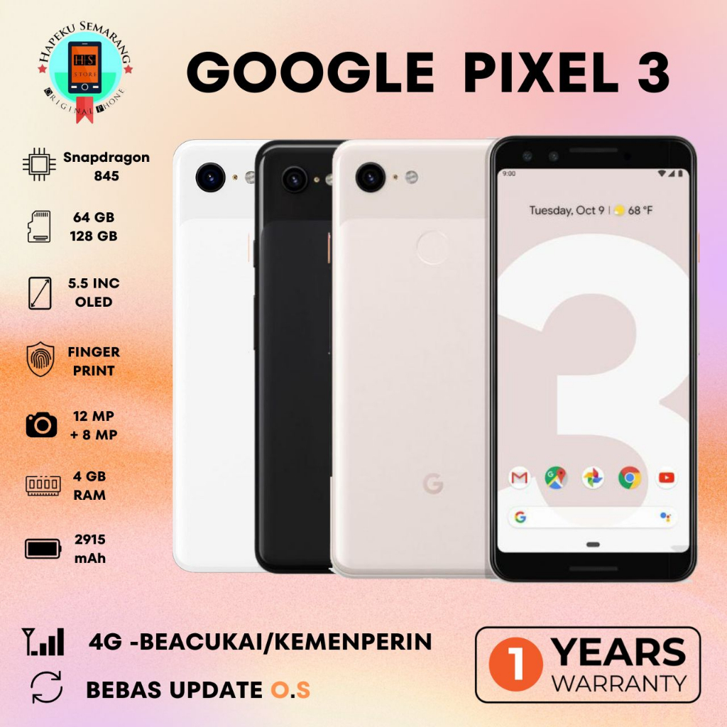 Google Pixel 3 64GB Super Mulus Like New Istimewa Bergaransi Murah ALL OPERATOR INDONESIA