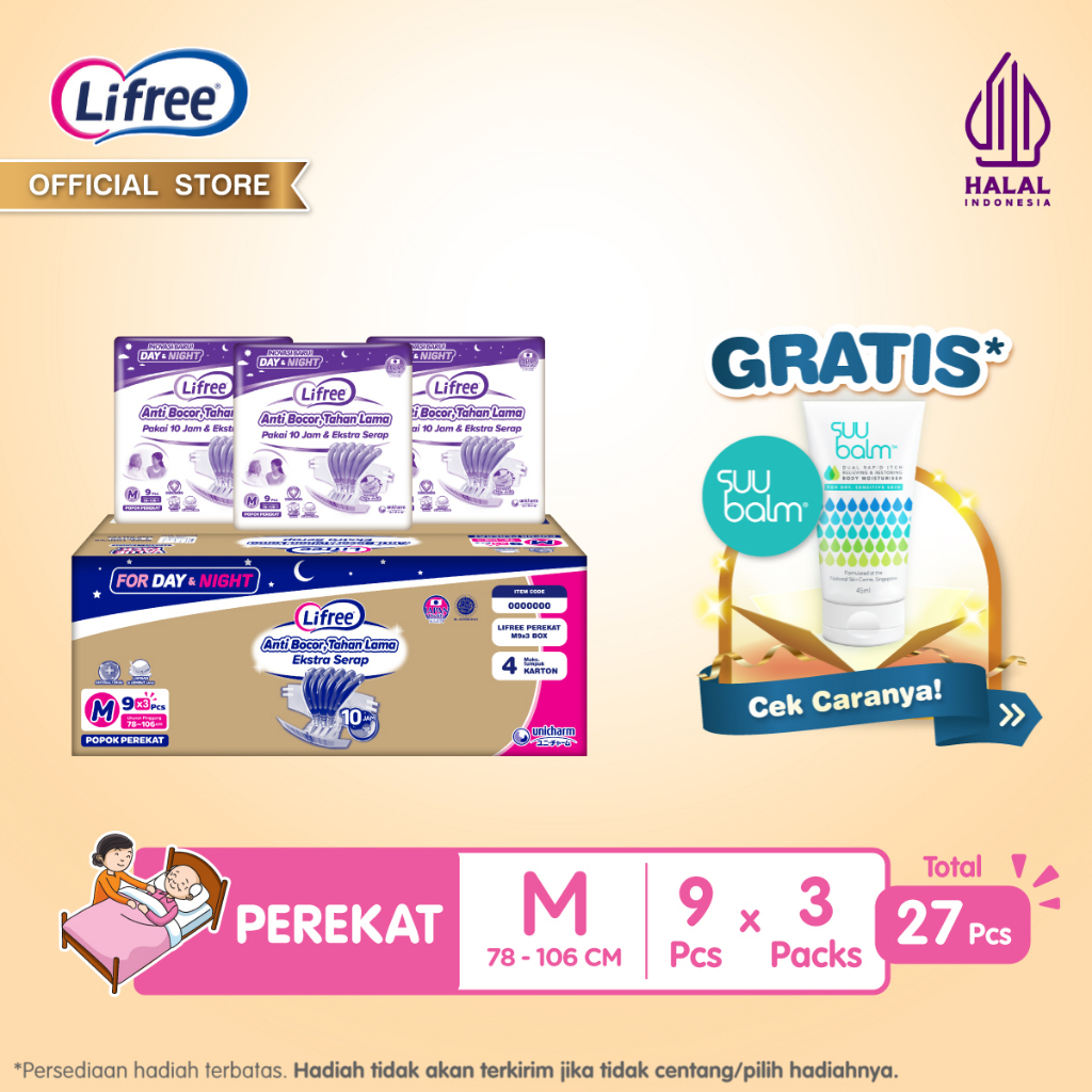 Lifree Popok Dewasa Perekat M 27 E-Box