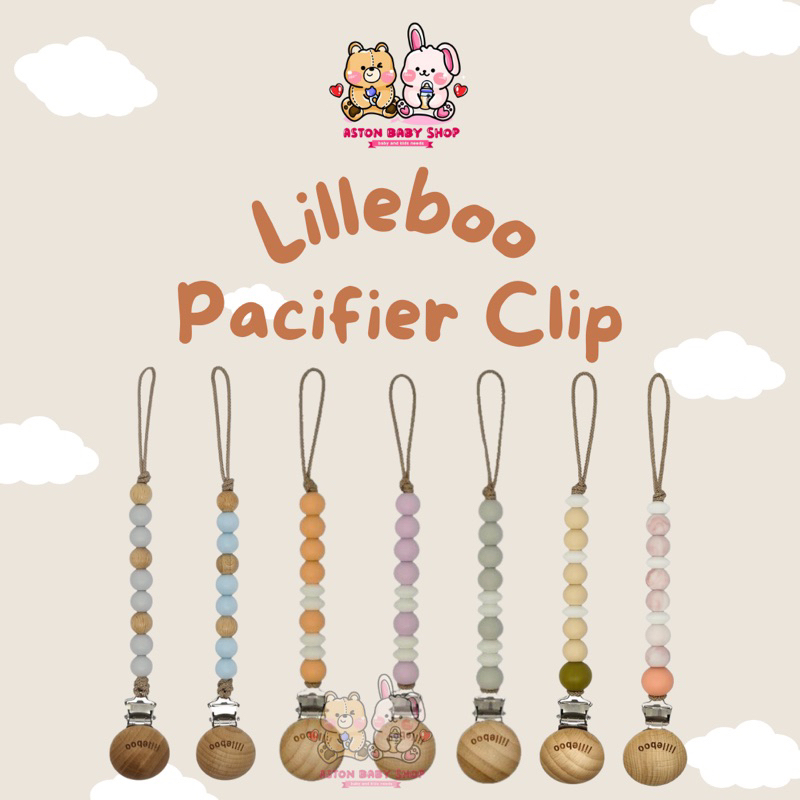 Lilleboo Pacifier Clip Gantungan Empeng Kayu Beads Gantungan Kompeng Manil