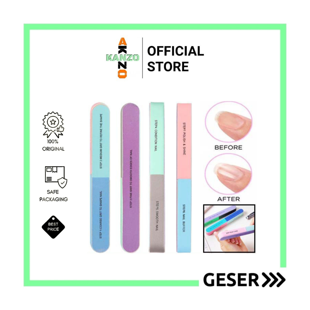 Kanzo - Nail Buffer 7 Steps / Alat Penghalus Kuku Amplas / Nail Art Manicure Pedicure Perawatan Pengkilap