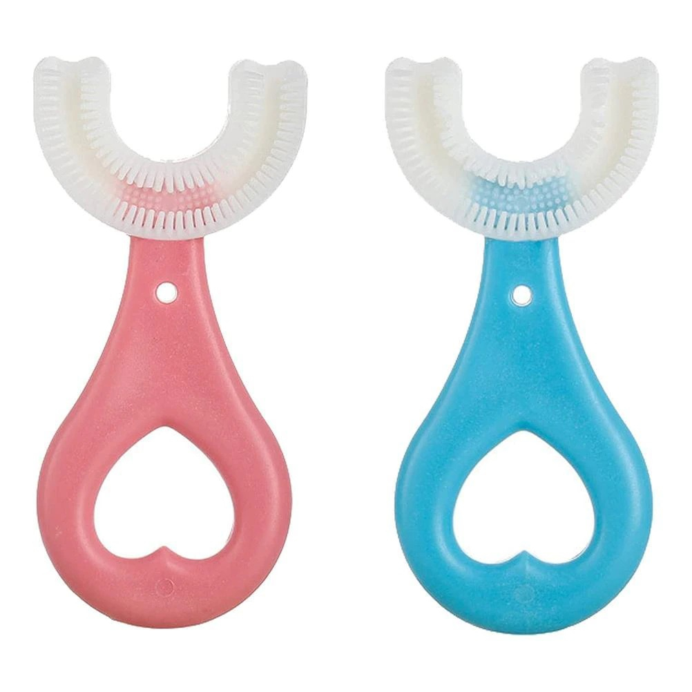 Kanzo - Sikat Gigi Anak Bentuk U Shape Bahan Silikon Usia 2-6 Tahun / Training Toothbrush Baby Silicone 360° / Sikat Gigi Bayi Balita