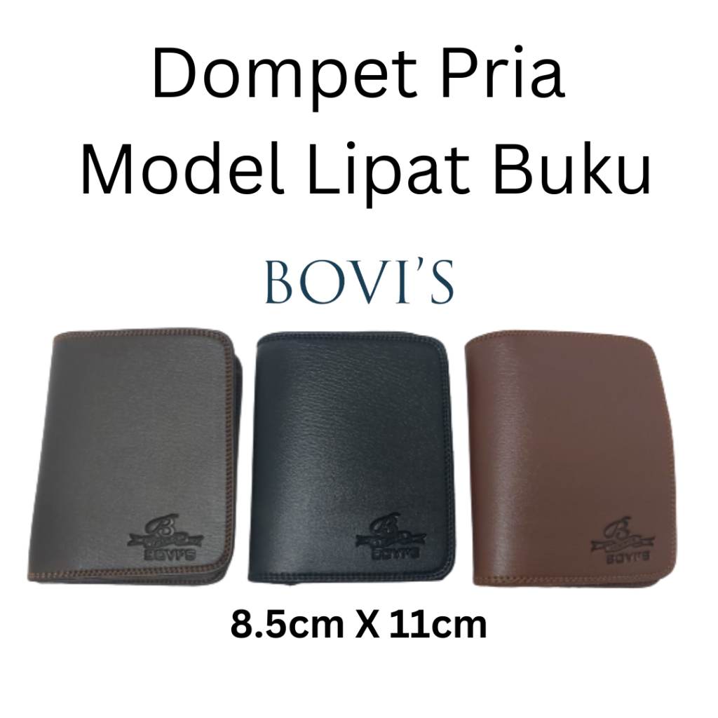 Dompet Pria Bovis Murah Terbaru Lipat Dua Model Buku Bahan Kulit Sintetis Keren Anak Muda