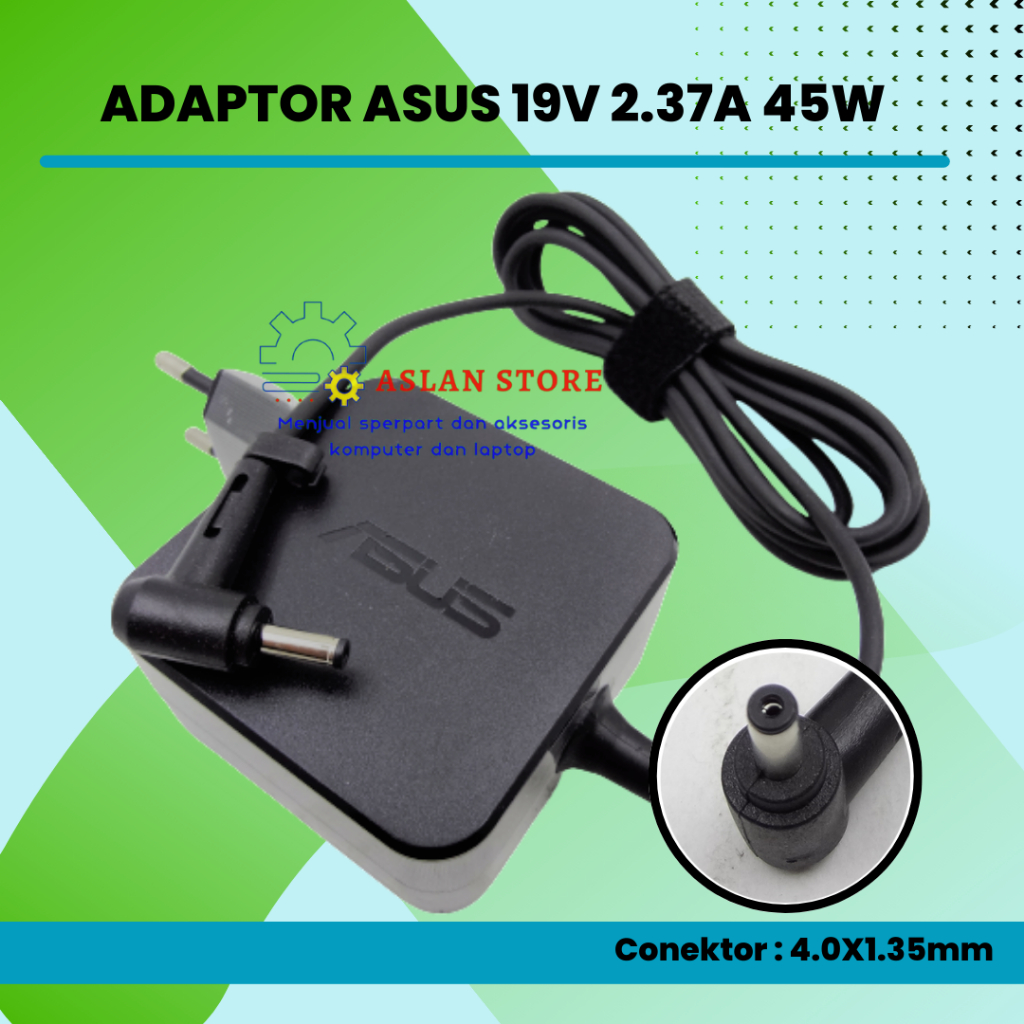 45W 19V 2.37A 4.0x1.35mm Adaptor Charger Asus Zenbook UX303 UX32V UX321A ASUS Zenbook UX305 UX21A UX32A X201E X202E T300LA ADP-45BW X540l