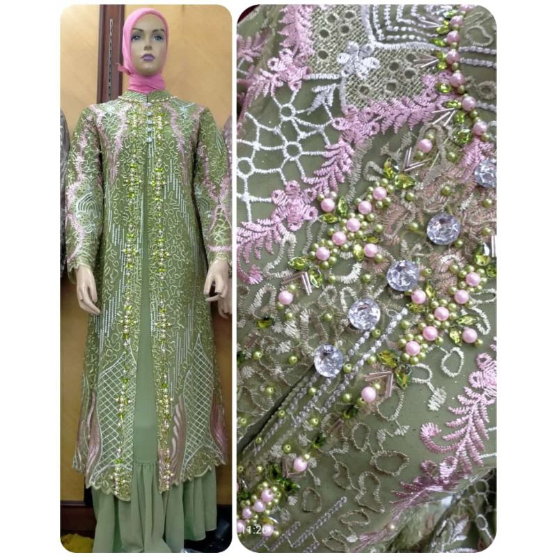 FASHION MUSLIM//NAJWA DRESS INNER + OUTER//SERAGAMAN KELUARAGA//BAJU PESTA LAMARAN//KEBAYA WISUDA//BAJU KONDANGAN//BAJU LEBARAN//BAHAN TILLE BORDIR PREMIUM MIX CERUTY BABYDOLL // By Bura