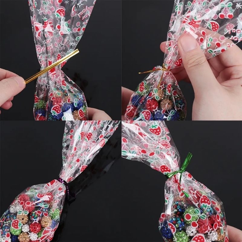 600 pcs Pita Kawat potong mas ikat twist tie snack Souvenir 8cm/10cm