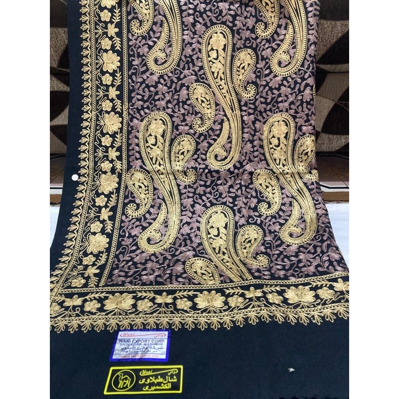 SORBAN KASHMIRI WARNA HITAM SULAM TIMBUL