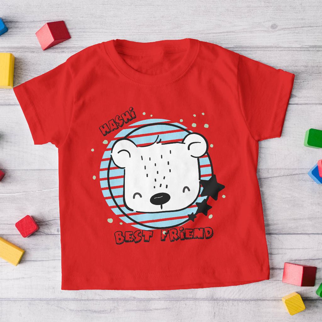 Kaos Anak Hashi Best Friend Bear - Atasan Anak Laki Laki dan Perempuan