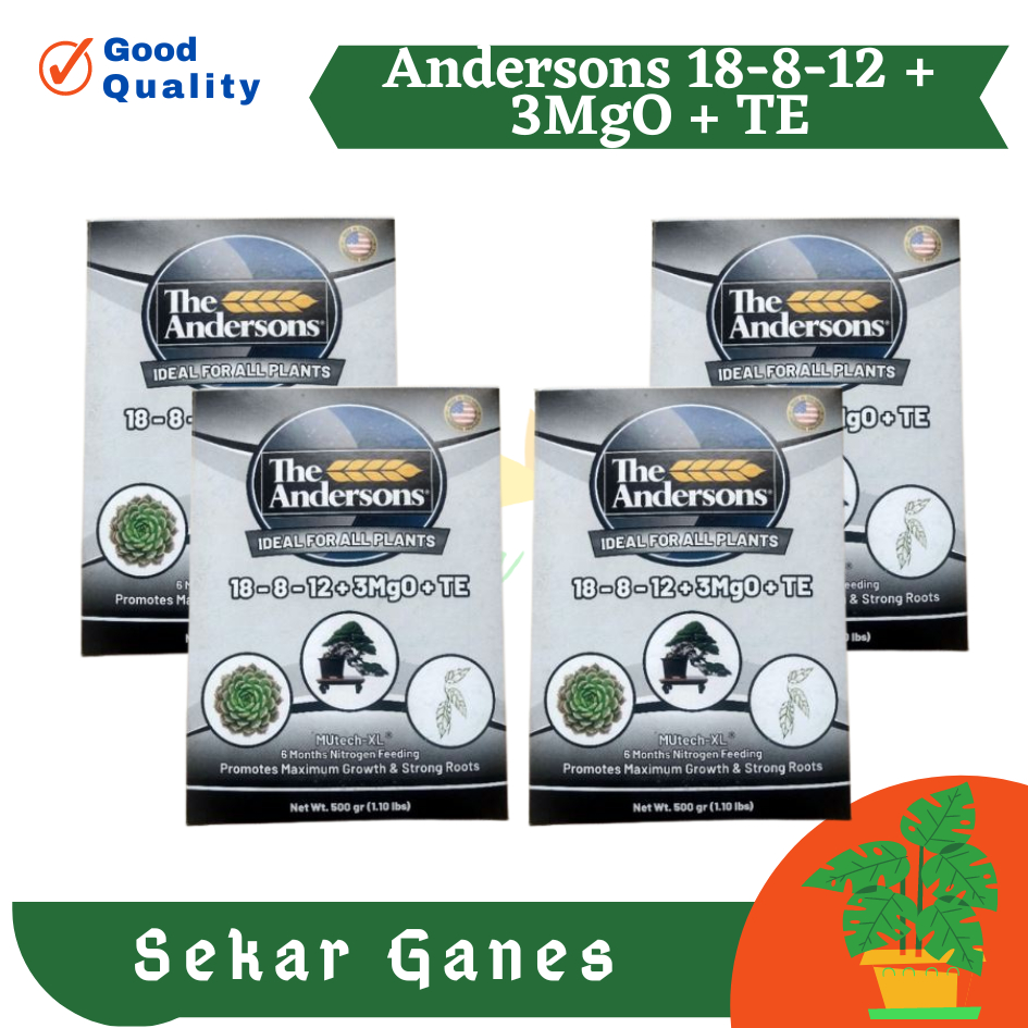 The Andersons Pupuk Slow Release 18-8-12+3MgO+TE 500gram untuk Pertumbuhan Tanaman Kemasan Pabrik