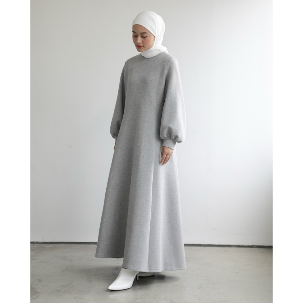 Saba Luxe Puff Dress Light Grey