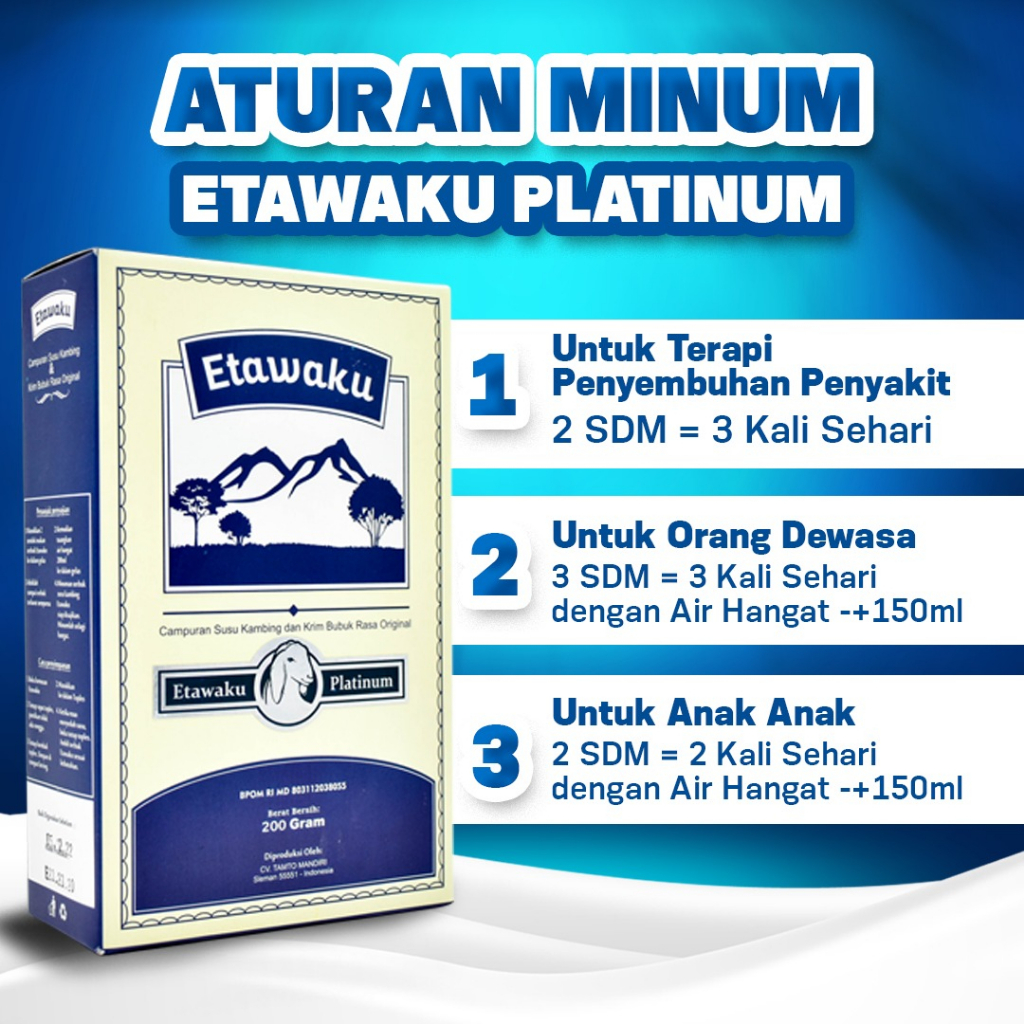 Etawaku Platinum Paket Sehat 2 Box - Susu Kambing Etawa Penambah Kalsium Kuatkan Tulang &amp; Sendi Solusi Atasi Gangguan Pernapasan Pernafasan Asma Bronkitis Pneumonia Sesek Napas Tingkatkan Kekebalan &amp; Imunitas Tubuh