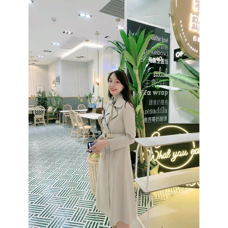 Korean Long Outer / Blazer / Long Coat with Scarf and Belt Import Premium