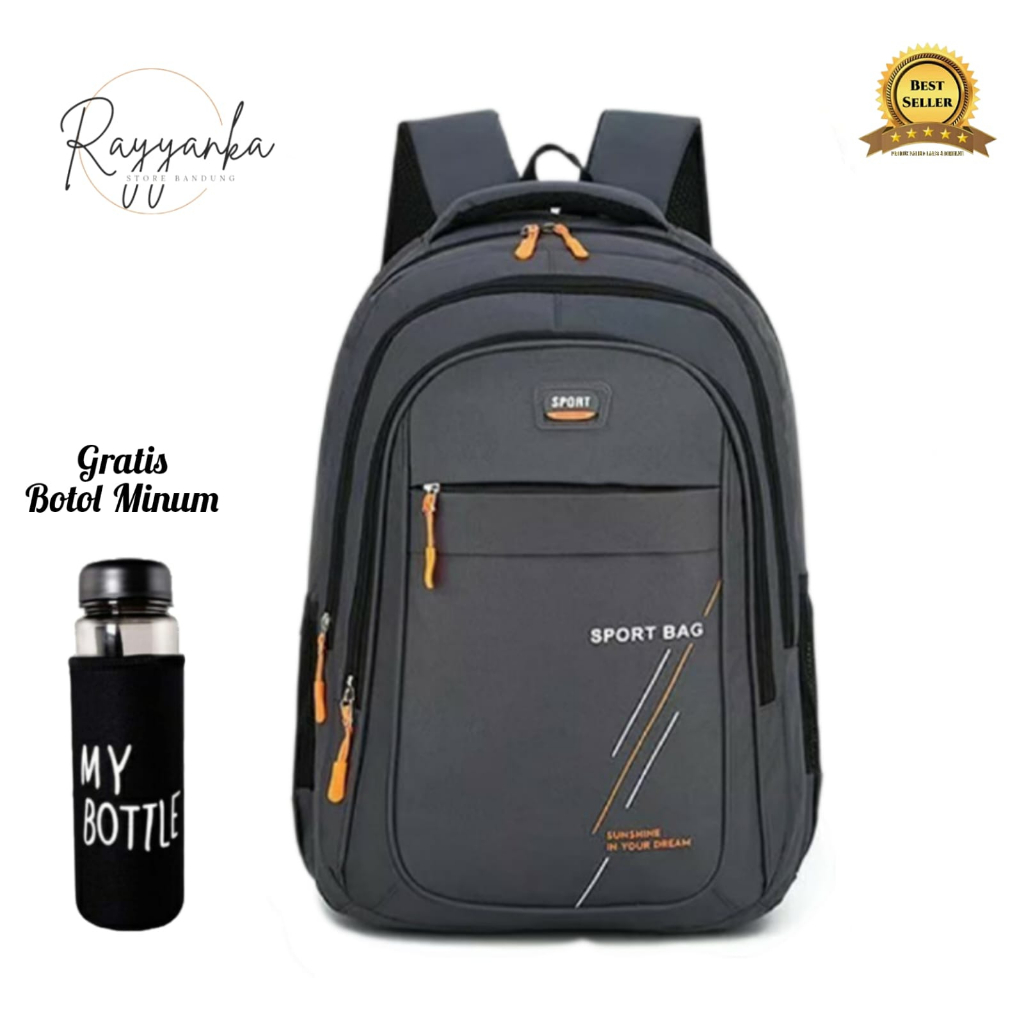 Tas Ransel Backpack Pria Model Xv1 SpBagg Gratis Botol Minum Untuk Sekolah Kuliah Dan Kerja