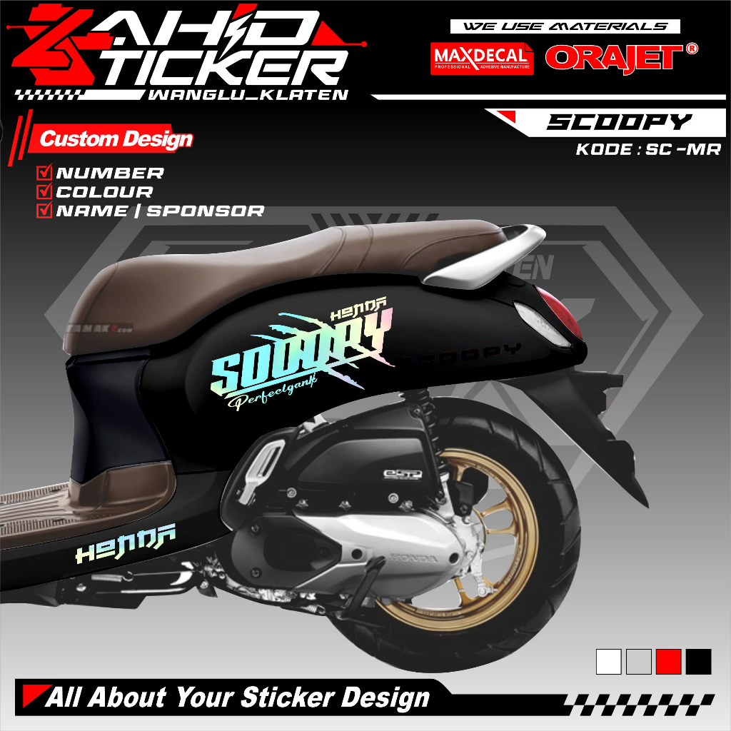cutting sticker cakar harimau scoopy motor keren