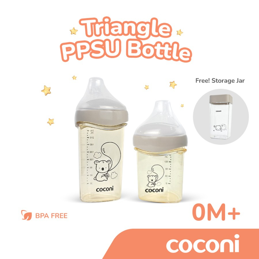 COCONI Triangle Feeding Bottle PPSU 150/240ML | Botol Dot PPSU