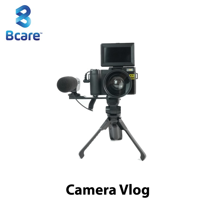 Bcare Vlog Camera 48MP 4K/60FPS Tripod Powerbank With External Mic