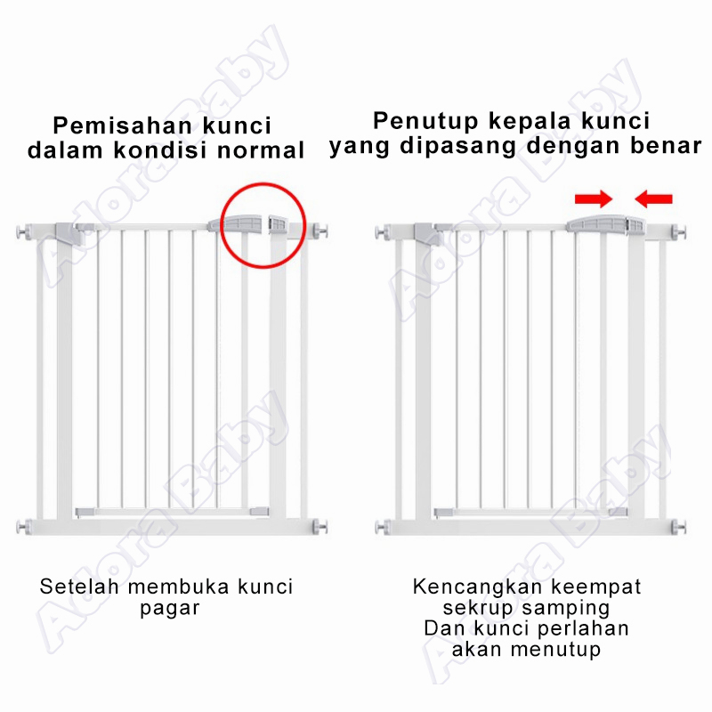 [ Tinggi 80CM ]Baby Safety Gate Pagar Pengaman Bayi 75-436cm/Pagar Bayi Bermain/Pagar Pintu Bayi  Pet/Penghalang Pintu Bayi/Baby Gate/Pagar Tangga Bayi/Baby Fence/Pagar Anak Bermain