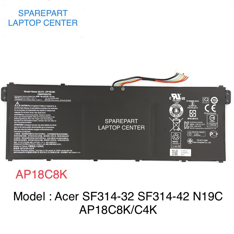 Baterai Acer Chromebook Spin CP713-2W 5 slim A515-54 A515-43 AP18C8K