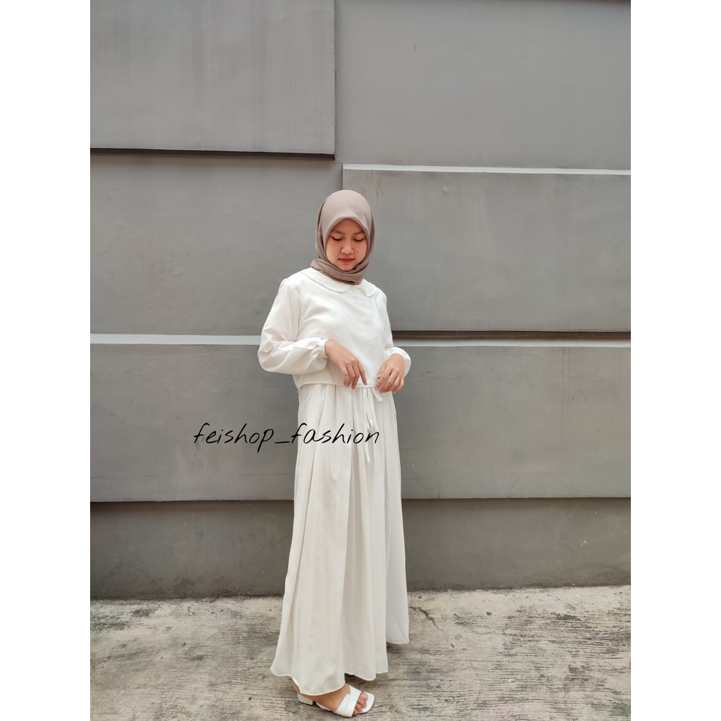 Gamis Zafina Dress Maxi Casual Polos Remaja