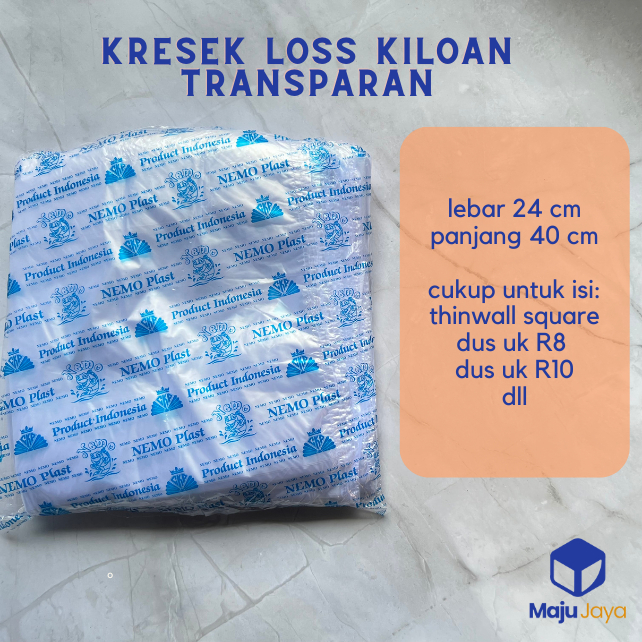 Maju jaya Kantong Kresek KILOAN / KRESEK HD LOS Bening / Kantong Plastik Kiloan Tebal / Kresek /